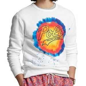 Polo by Ralph Lauren Men's White Sweatshirt with Colorful Logo